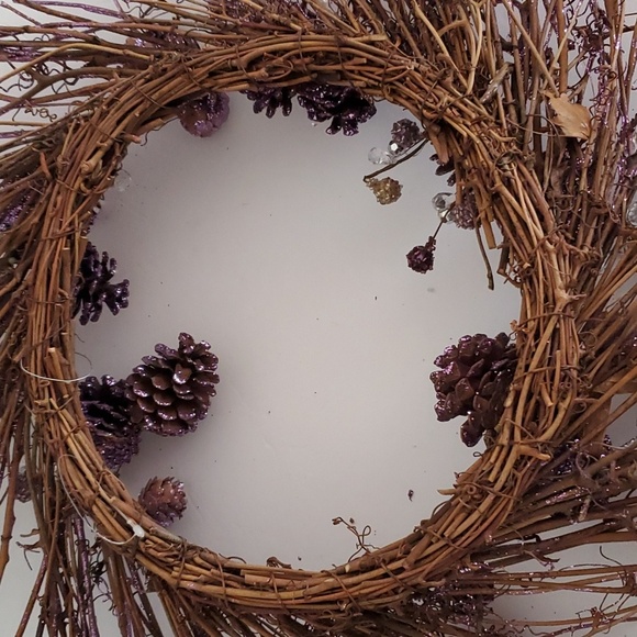 18" Purple Grape Vine Glitter Wreath Great Christmas Easter Or Just Love Purple - Picture 6 of 7